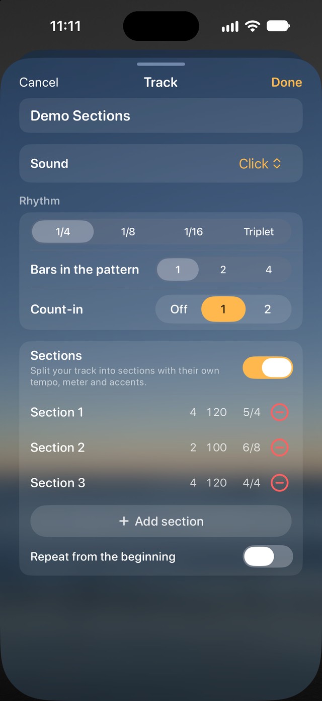 Complex tracks with sections.