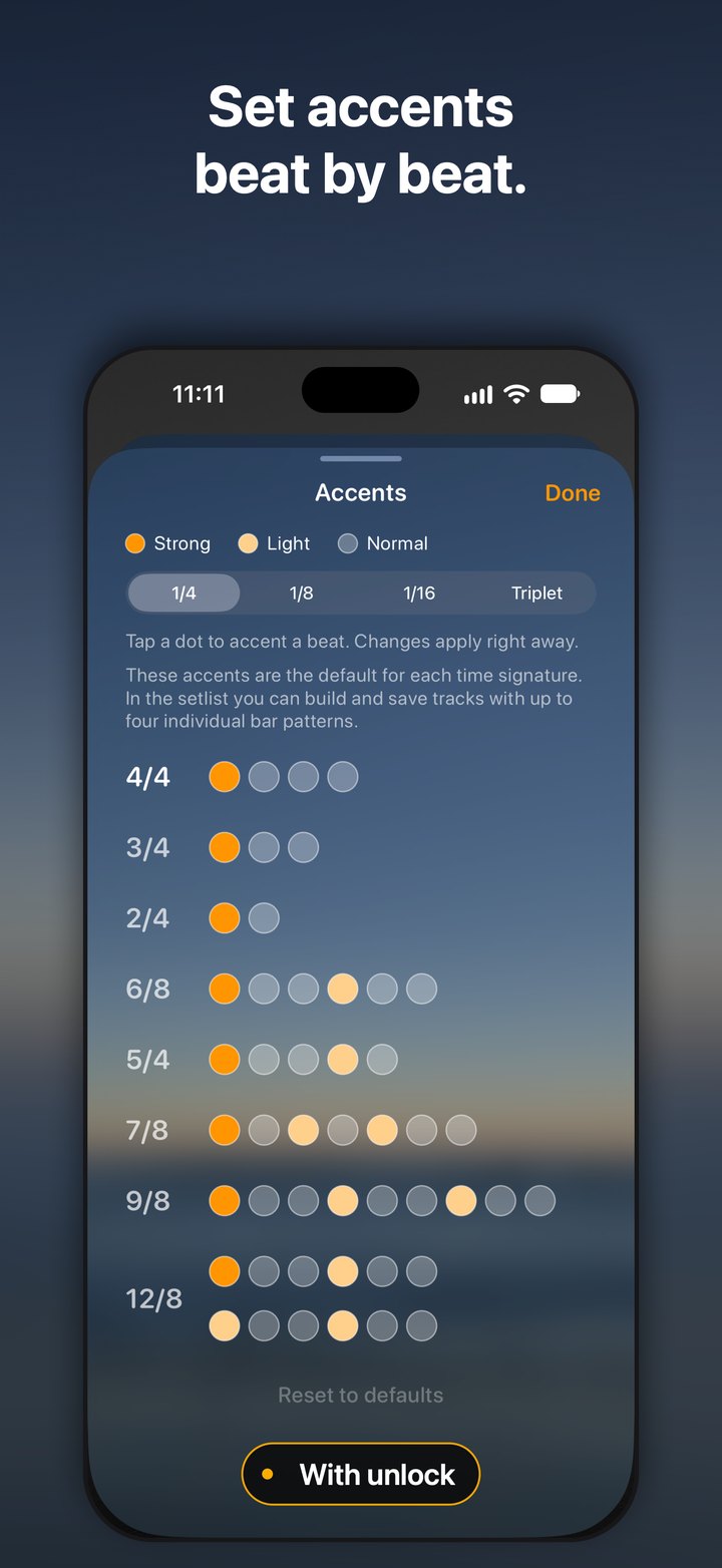 Individual accents and groove design